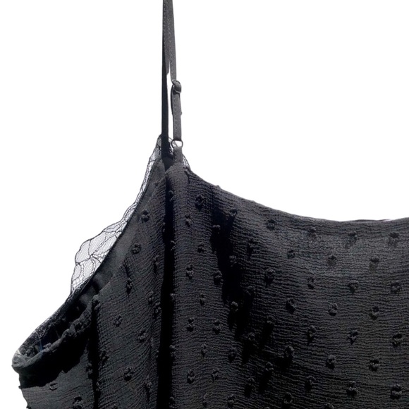 SO Black Lace Trim Swiss Dot Chiffon Camisole Size 2X - Picture 11 of 15